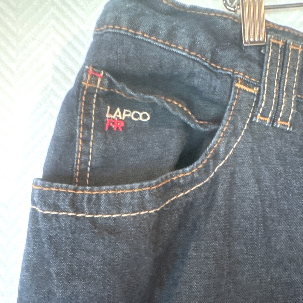 Lapco FR Flame Resistant Work Jeans Mens 42x36 Indigo Blue Denim NFPA 2112 70E - Picture 4 of 10